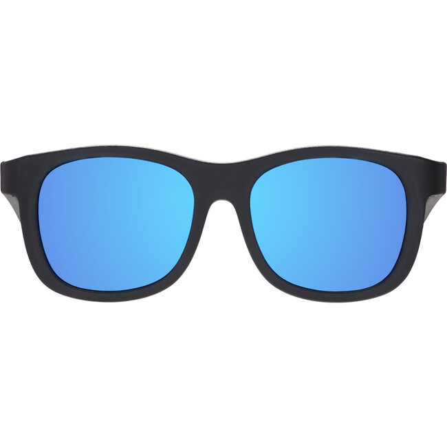 Polarized Navigator: Cobalt Mirrored Lens, Jet Black - Sunglasses - 1