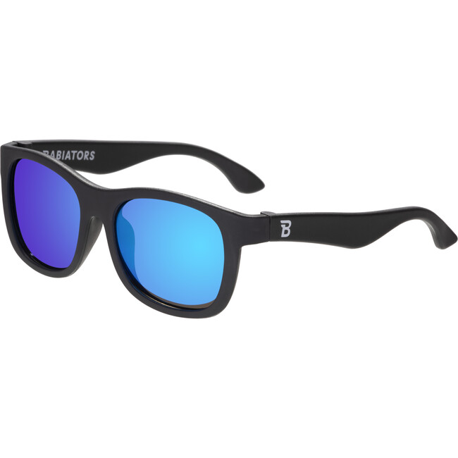 Polarized Navigator: Cobalt Mirrored Lens, Jet Black - Sunglasses - 4