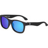 Polarized Navigator: Cobalt Mirrored Lens, Jet Black - Sunglasses - 4 - thumbnail