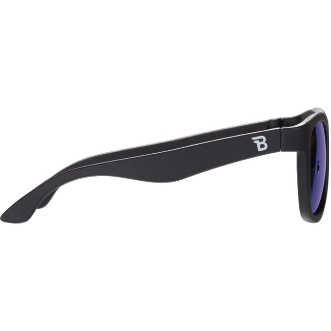 Polarized Navigator: Cobalt Mirrored Lens, Jet Black - Sunglasses - 5