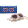 Polarized Heart: Purple Mirrored Lens, Frosted Pink - Sunglasses - 3