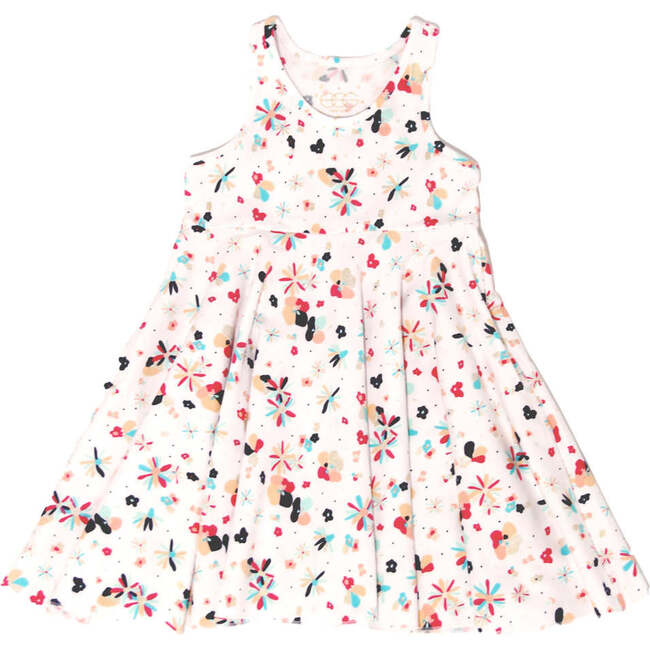 Iona Long Sleeveless Floral Dress, Pink