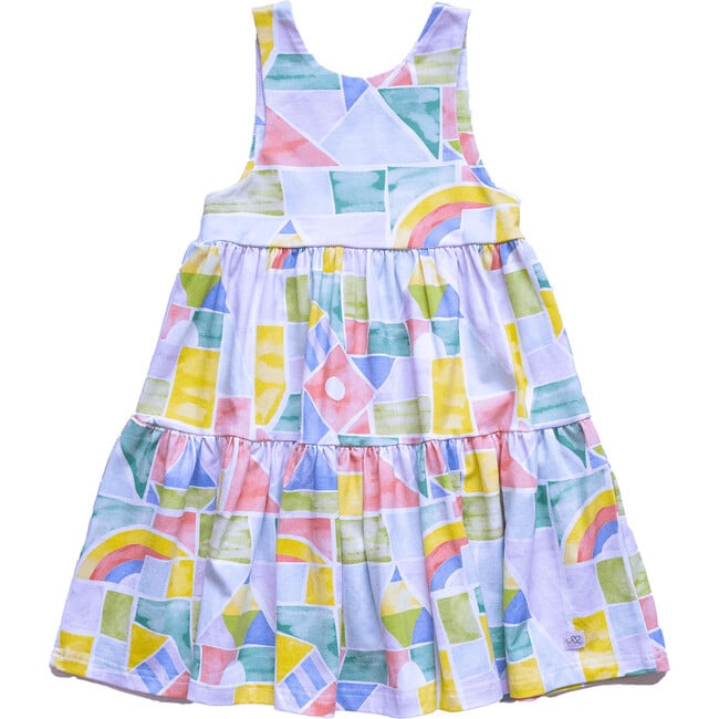 Alex Sleeveless Tier Dress, Rainbow Blocks - Dresses - 3