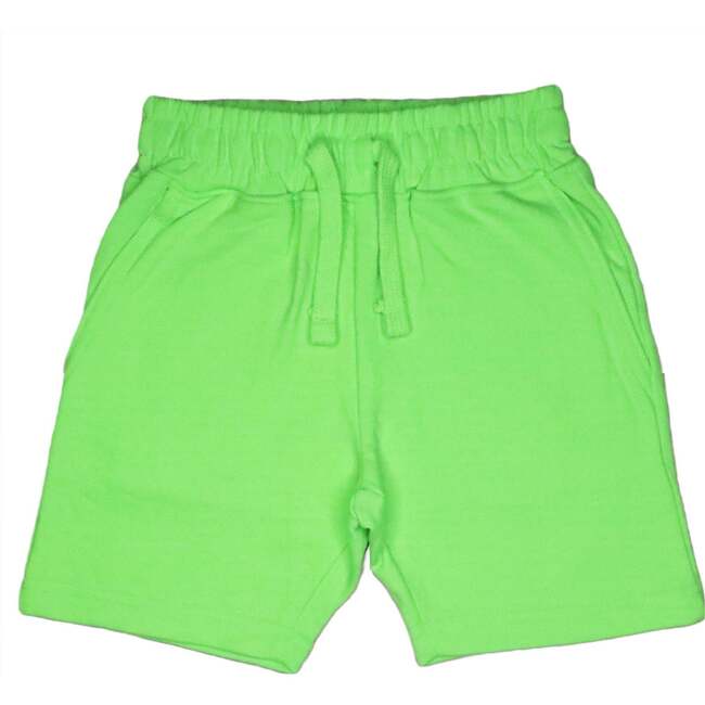 Kids Solid Enzyme Shorts, Neon Green - Shorts - 1