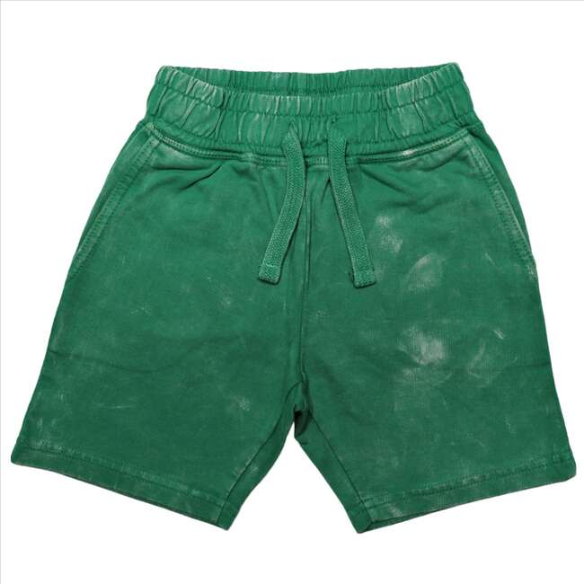 Kids Solid Enzyme Shorts, Green - Shorts - 1