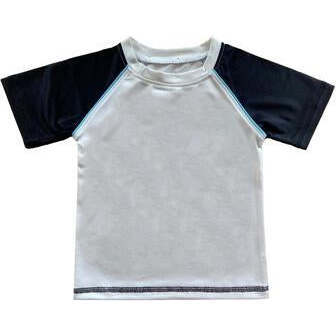 Kids Short Sleeve Rashguard - Contrast Sleeve BWT