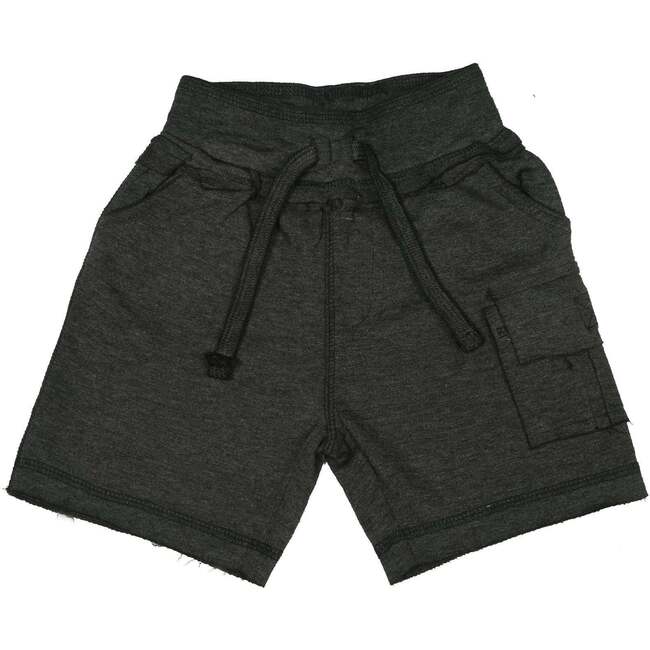 Kids Heathered Cargo Shorts - Distressed Black - Shorts - 1