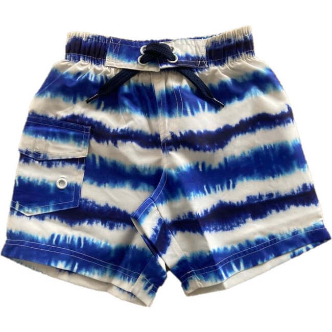 Kids Board Shorts - Tie Dye Stripe - Swim Trunks - 1