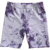 Tie-Dye Bike Shorts, Purple - Shorts - 1 - thumbnail