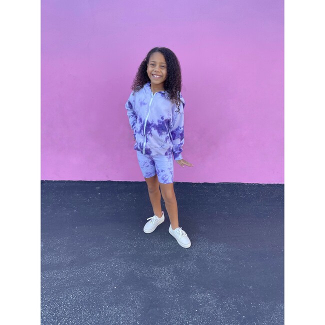 Tie-Dye Bike Shorts, Purple - Shorts - 4