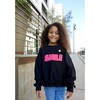 Crew Neck Sweatshirt With SMILE Patch, Black - Sweatshirts - 4