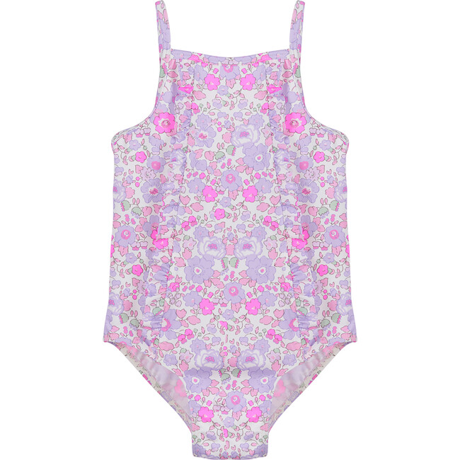 Liberty Print Betsy Frill Swimsuit, Lilac Betsy