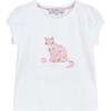Liberty Print Willoughby Applique T-Shirt, White & Pink - Tees - 1 - thumbnail