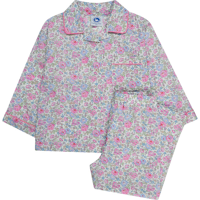 Liberty Print Felicitie Pajamas, Pink Floral - Pajamas - 1