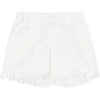 Frilly Twill Shorts, White - Shorts - 1 - thumbnail