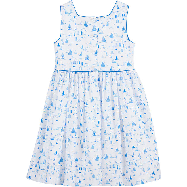 Ellie Boat Dress, White & Blue - Dresses - 2