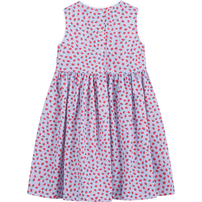 Adelina Strawberry Ric Rac Dress, Blue Strawberry - Dresses - 2