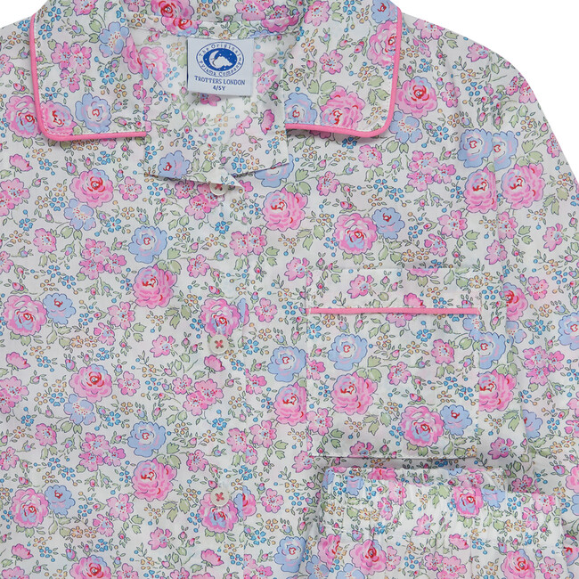 Liberty Print Felicitie Pajamas, Pink Floral - Pajamas - 2