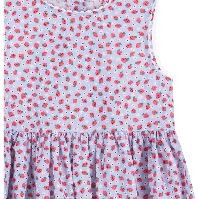 Adelina Strawberry Ric Rac Dress, Blue Strawberry - Dresses - 3