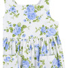 Adelina Vintage Rose Cross Back Dress, Cornflower Blue Rose - Dresses - 3