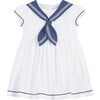 Little Philippa Sailor Dress, White - Dresses - 1 - thumbnail