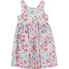 Little Adelina Tropical Cross Back Dress, Pink Tropical - Dresses - 1 - thumbnail