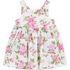 Little Adelina Vintage Rose Cross Back Dress, Pink Rose - Dresses - 1 - thumbnail