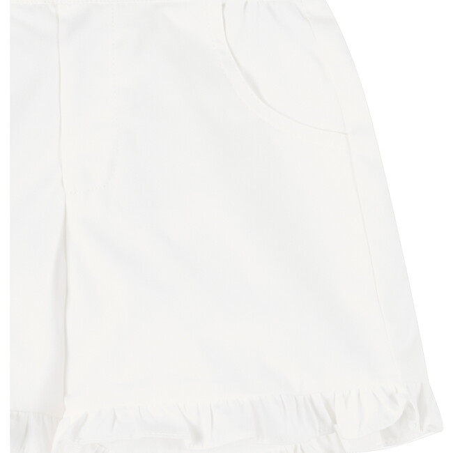 Frilly Twill Shorts, White - Shorts - 3