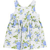 Little Adelina Vintage Rose Cross Back Dress, Cornflower Blue Rose - Dresses - 1 - thumbnail