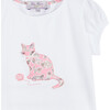 Liberty Print Willoughby Applique T-Shirt, White & Pink - Tees - 3