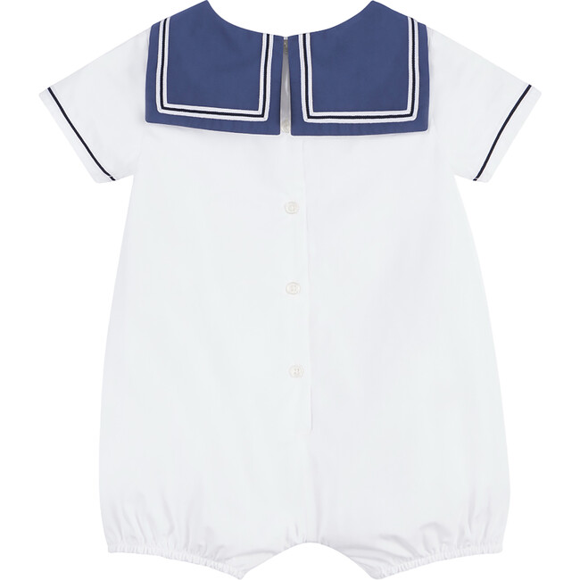 Little Charlie Sailor Romper, White - Rompers - 2