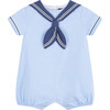Little Charlie Sailor Romper, Pale Blue - Rompers - 1 - thumbnail