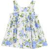 Little Adelina Vintage Rose Cross Back Dress, Cornflower Blue Rose - Dresses - 2
