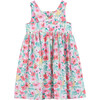 Little Adelina Tropical Cross Back Dress, Pink Tropical - Dresses - 2