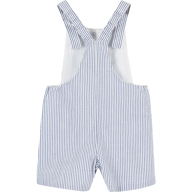 Little Alexander Sailboat Bib Shorts, Navy Stripe - Rompers - 2
