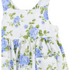 Little Adelina Vintage Rose Cross Back Dress, Cornflower Blue Rose - Dresses - 3 - thumbnail