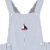 Little Alexander Sailboat Bib Shorts, Navy Stripe - Rompers - 3