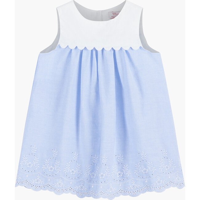 Little Petal Pretty Hem Dress, Blue Chambray - Dresses - 1