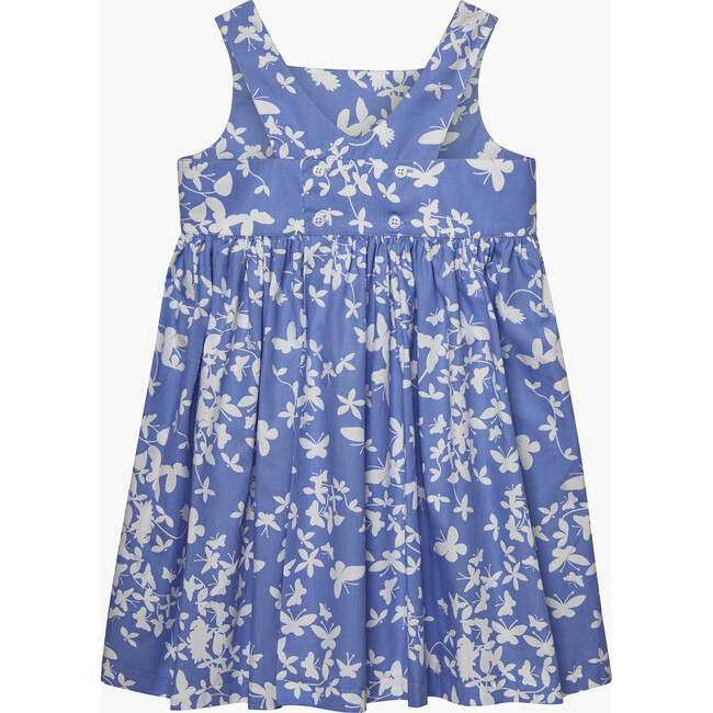 Adelina Butterfly Cross Back Dress, Cornflower Blue - Dresses - 2