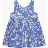 Little Adelina Butterfly Cross Back Dress, Cornflower Blue - Dresses - 1 - thumbnail