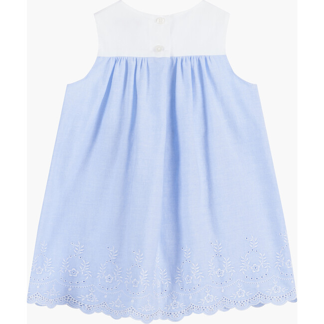 Little Petal Pretty Hem Dress, Blue Chambray - Dresses - 2