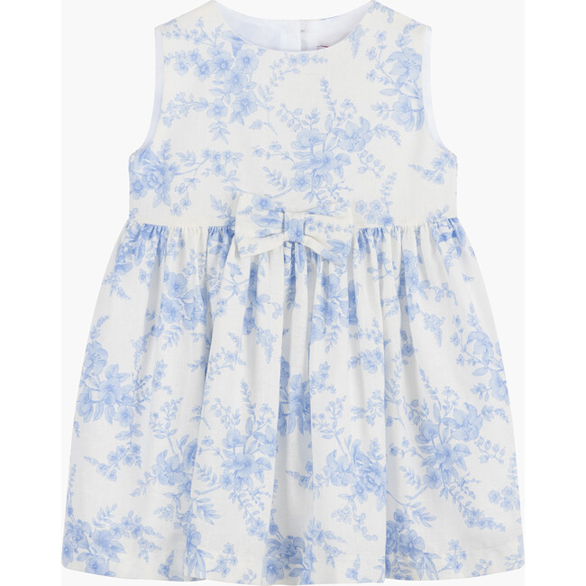 Little Maeva Bow Dress, Pale Blue Floral