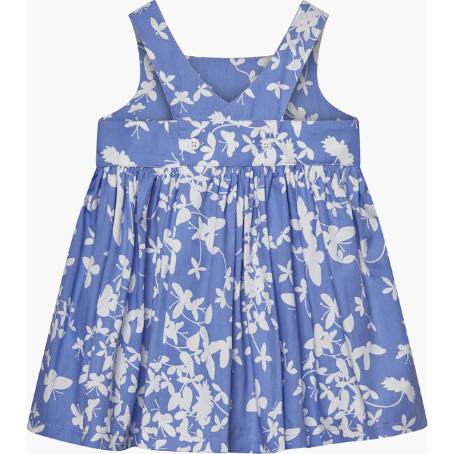 Little Adelina Butterfly Cross Back Dress, Cornflower Blue - Dresses - 2