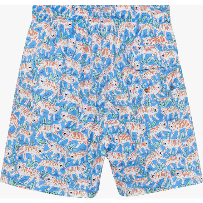 Mens Tiger Swimshort, Aqua - Swim Trunks - 2