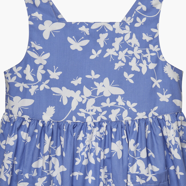 Adelina Butterfly Cross Back Dress, Cornflower Blue - Dresses - 3