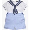 Little Edward Sailor Set, Pale Blue - Mixed Apparel Set - 1 - thumbnail