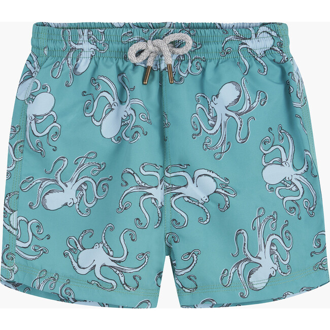 Octopus Swimshort, Green - Swim Trunks - 1