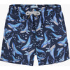 Whale Swimshort, Navy - Swim Trunks - 1 - thumbnail