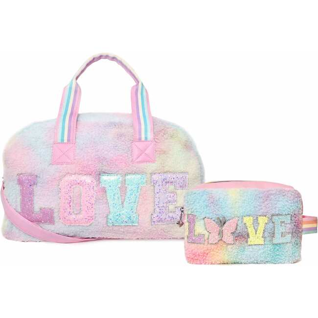 Love Tie-Dye Duffle Bag And Pouch Set, Cotton Candy - Bags - 1