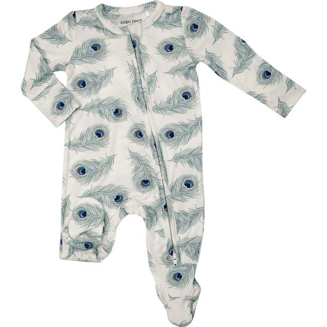 PEACOCK FEATHER 2-Way Zipper Footie - Rompers - 1